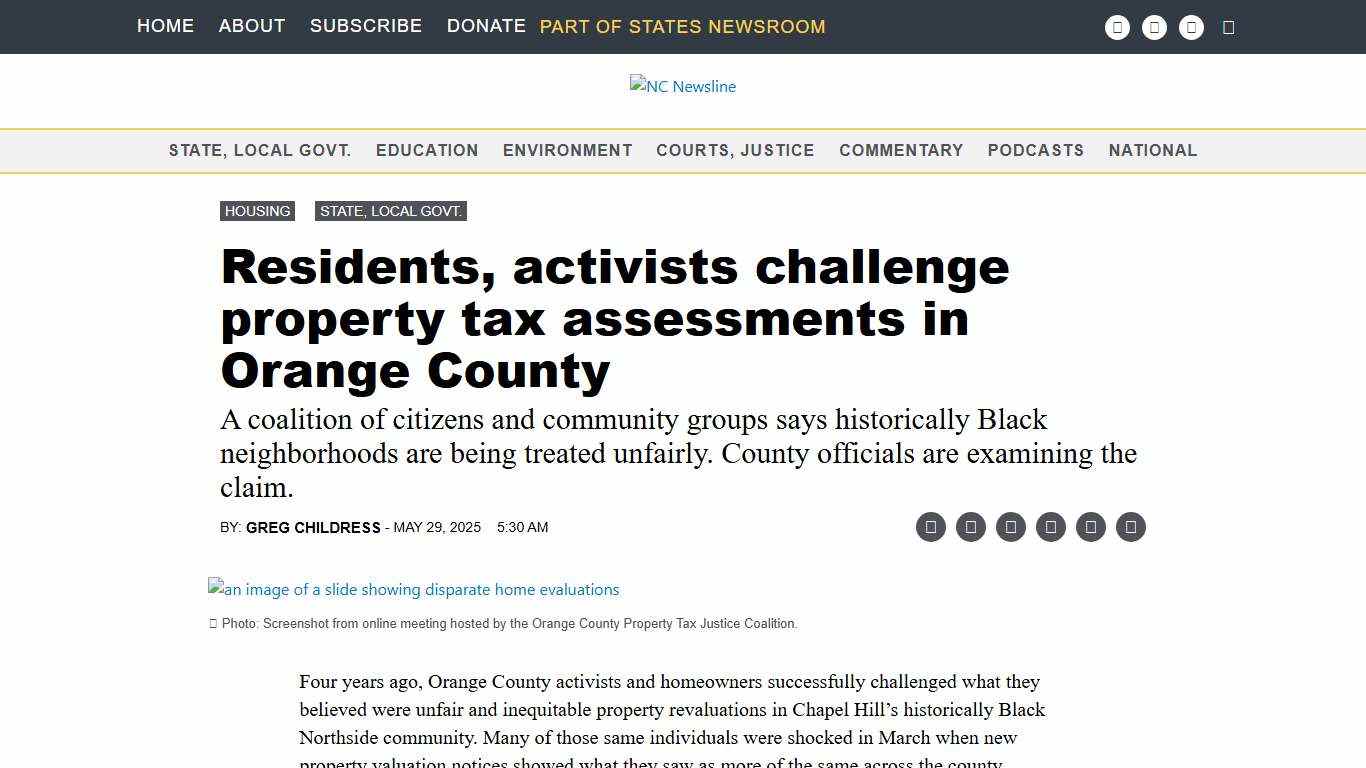 Residents, activists challenge property tax assessments in Orange County • NC Newsline